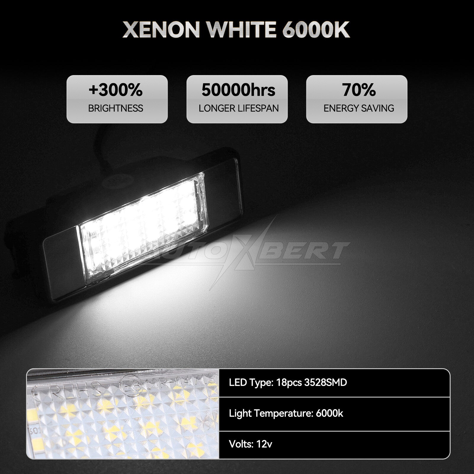2x LED license plate light for Nissan Qashqai X-Trail license plate lighting German Q