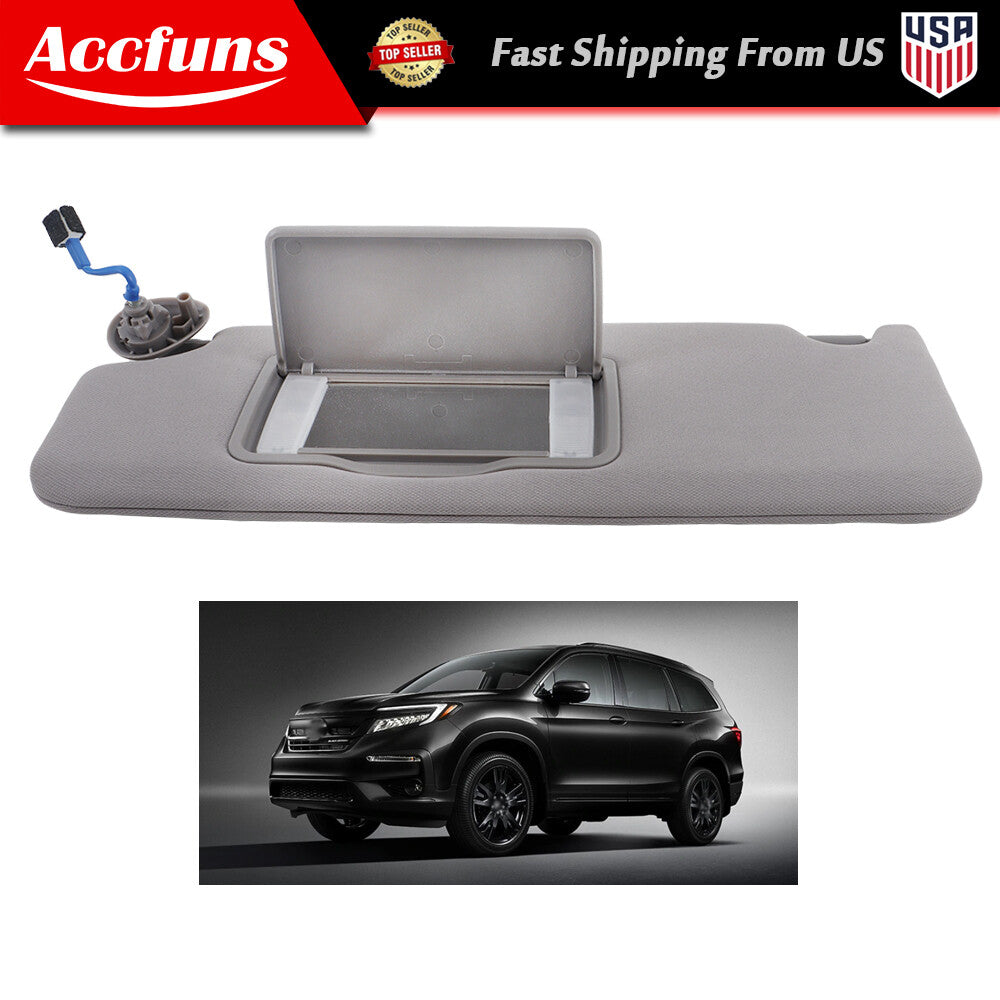 Sun Visor Driver Left Side Gray Plastic Strip Illumination Applicable to 2017-2021 for Honda Pilot- n