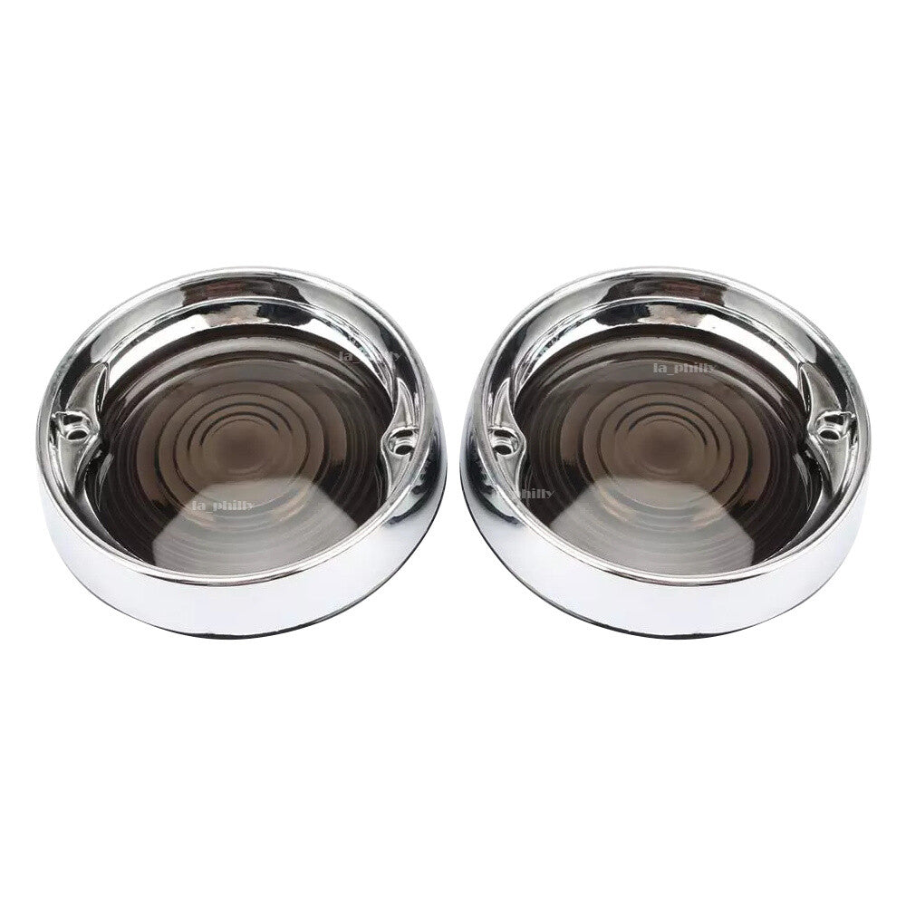 Deep Dish Turn Signal Bezels Smoke Lens for Harley Touring Road King Road Glid Q