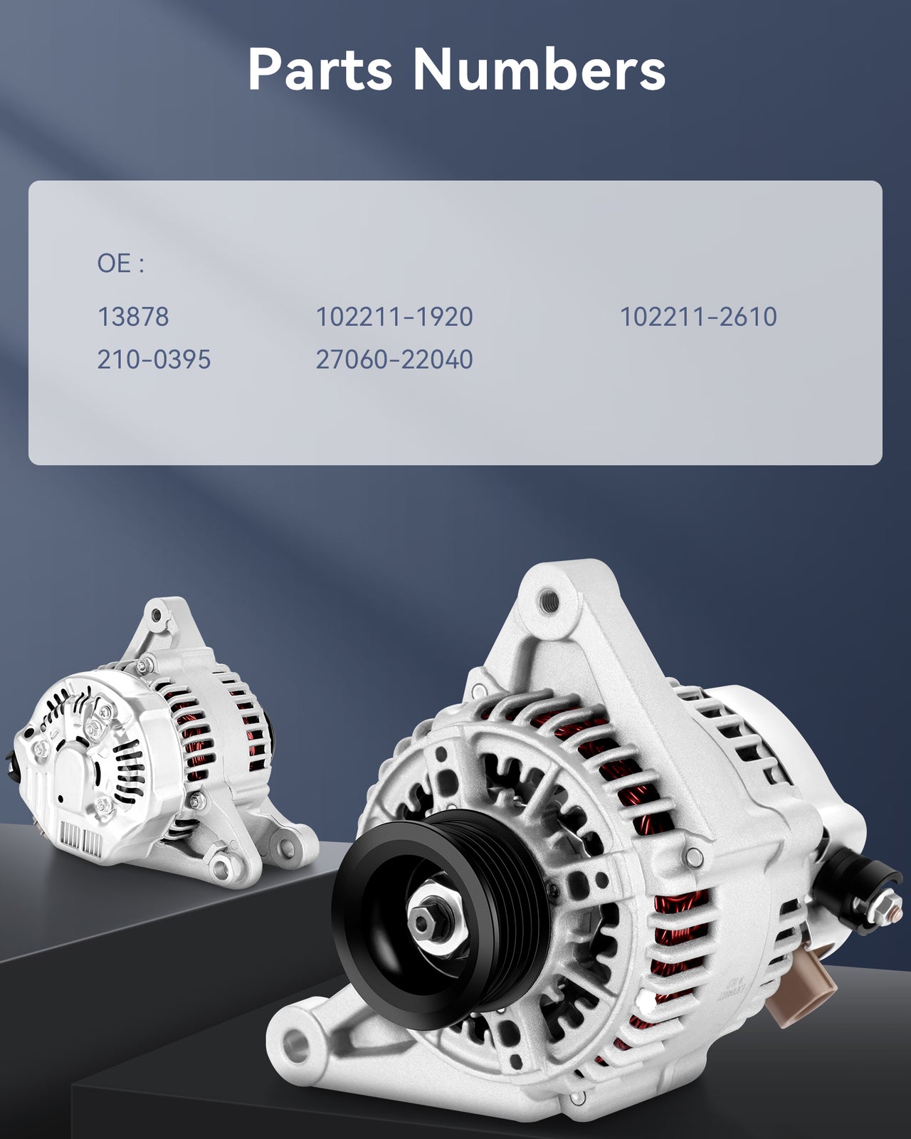 New 80Amp Alternator 12V 102211-1920 Fit for 2003-2008 for Toyota for Corolla 1.8L