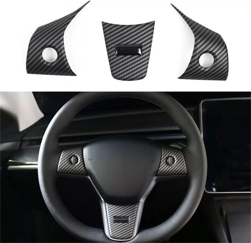 Suitable for 17-2023 Model 3 & for Model Y MATT Carbon Fiber Wheel Trim for Co - n