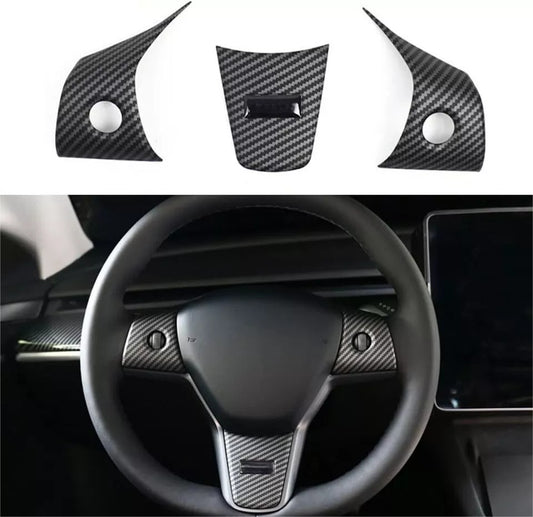 Suitable for 17-2023 Model 3 & for Model Y MATT Carbon Fiber Wheel Trim for Co - n