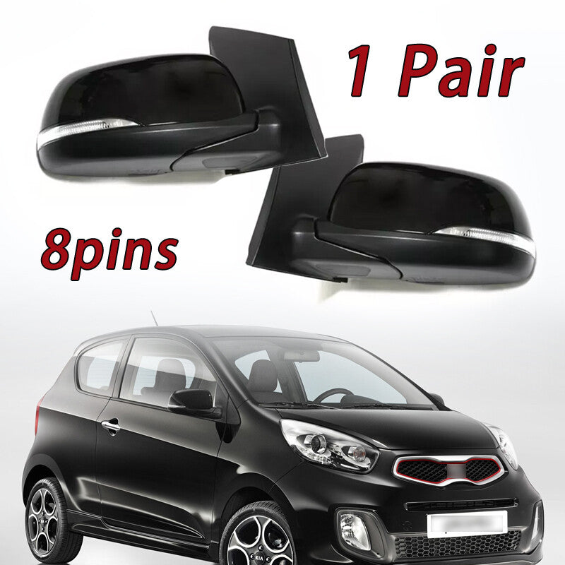 1 pair of 8-inch rearview mirror assemblies for Kia Picanto 2012-2016 vehicles.