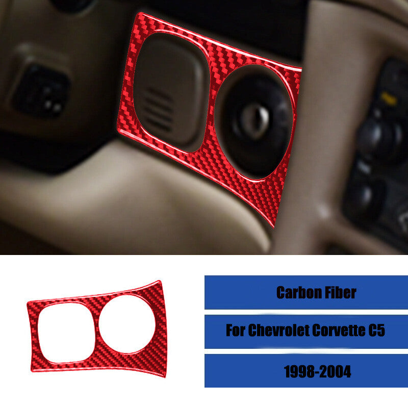 Red carbon car ignition switch decorative sticker for Corvette C5 1998 - 2004 - n