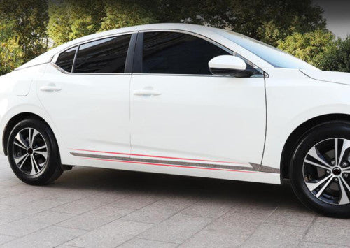 for Nissan Sentra 2020-2024 Chrome Steel Side Door Body Guard Molding Strip Trim