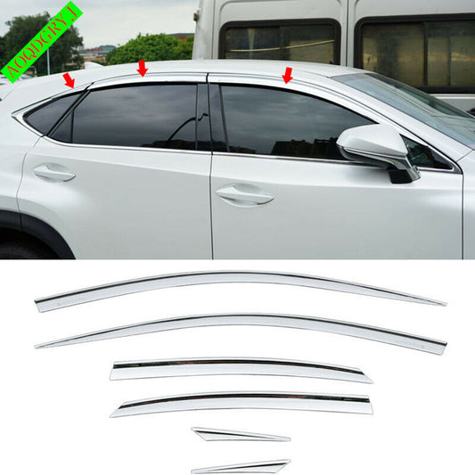 6P Window Visor Vent Sun Shade Rain Guard Cover for Lexus NX300h 200t 2014-2020