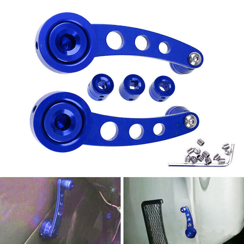 Blue 2-piece aluminum window winding crank manual door handle for Honda for Civic