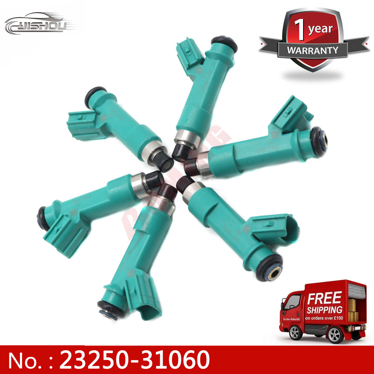 23250-31060 Fuel Injectors (6 pieces) for Toyota Tacoma Tsutsumi 4Runder FJ Cruiser