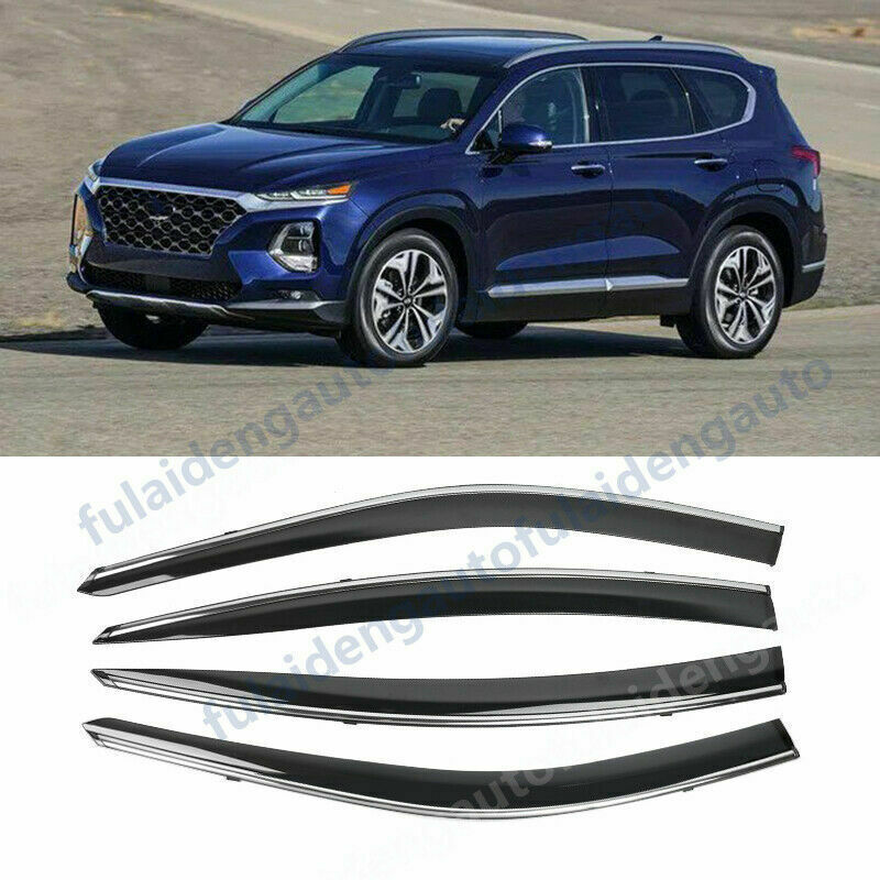 4P for Hyundai Santa Fe 2019-2021 Window Vent Visor Shades Sun Rain Wind Guards