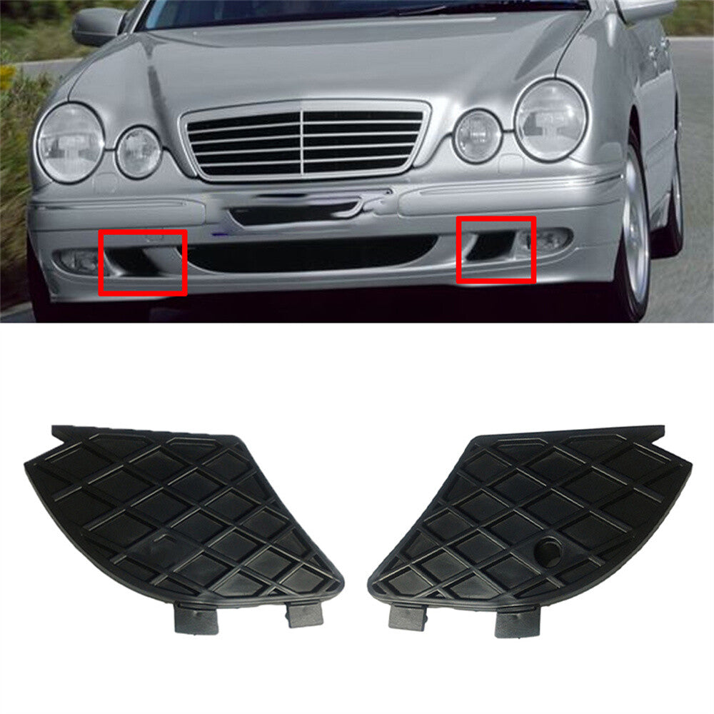 Pair Front Bumper Fog Light Grill Cover for Mercedes-Benz E-Class W210 1999-2003