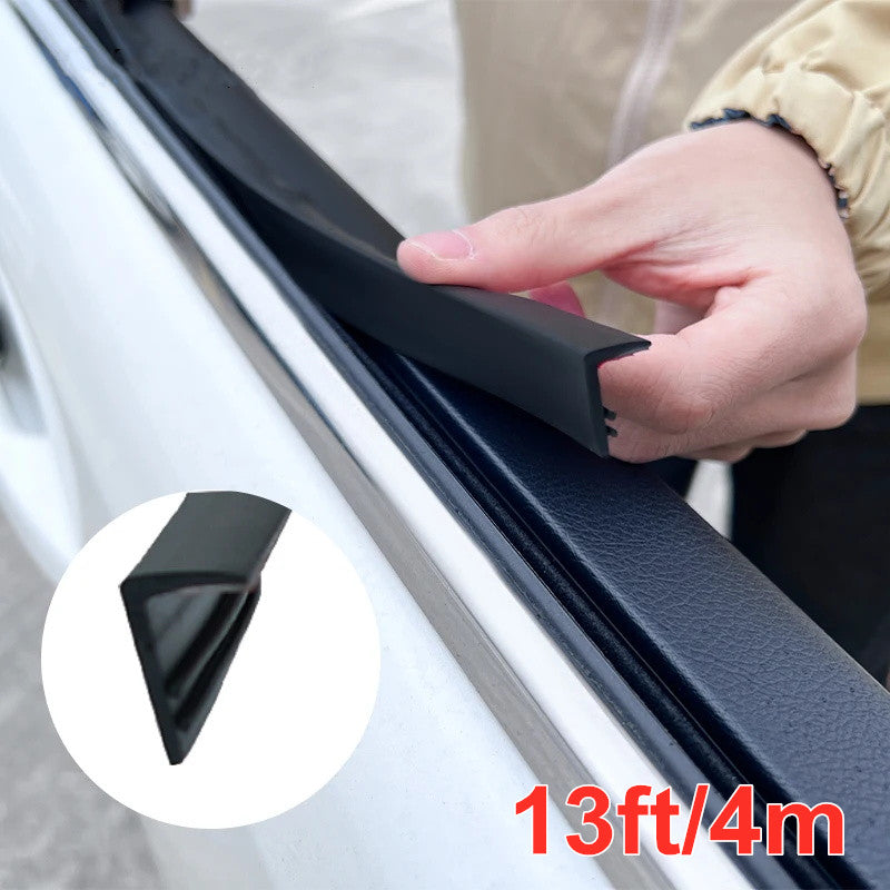 Rubber sealing strip for 13-foot V-shaped automotive side window trim edge molding - n
