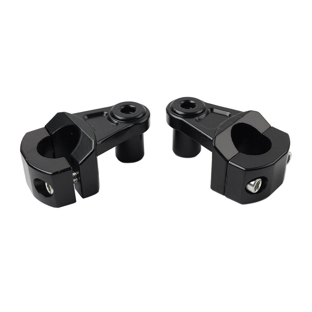 Black Motorcycle HandleBar 7/8 22mm to 11/8 28mm Fat Bar Mount Clamps Riser Q