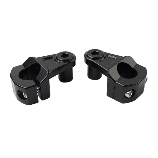 Black Motorcycle HandleBar 7/8 22mm to 11/8 28mm Fat Bar Mount Clamps Riser Q