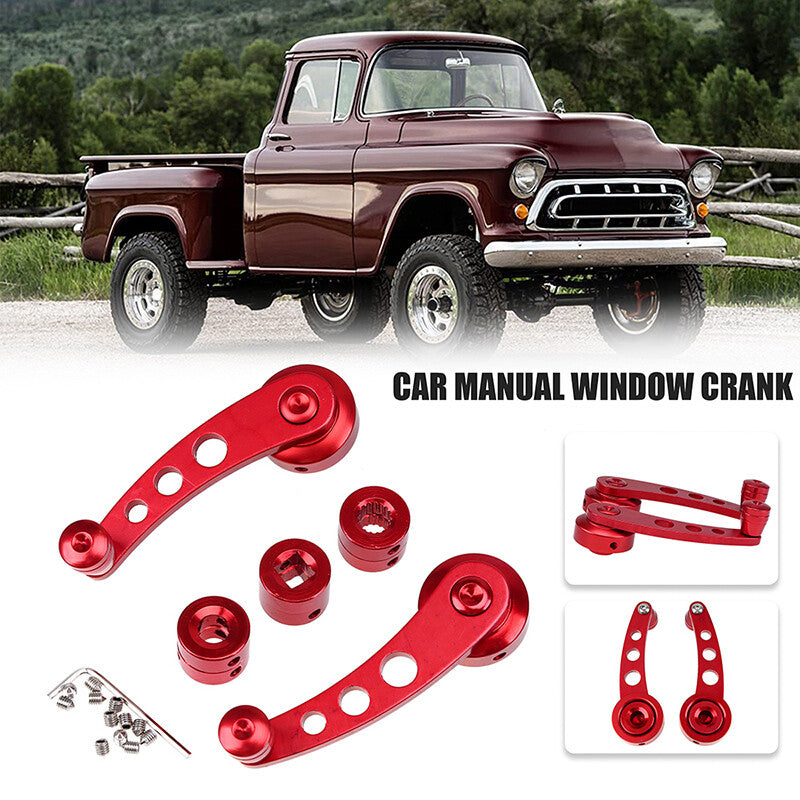 Red universal car barrel aluminum alloy window crank window lift door