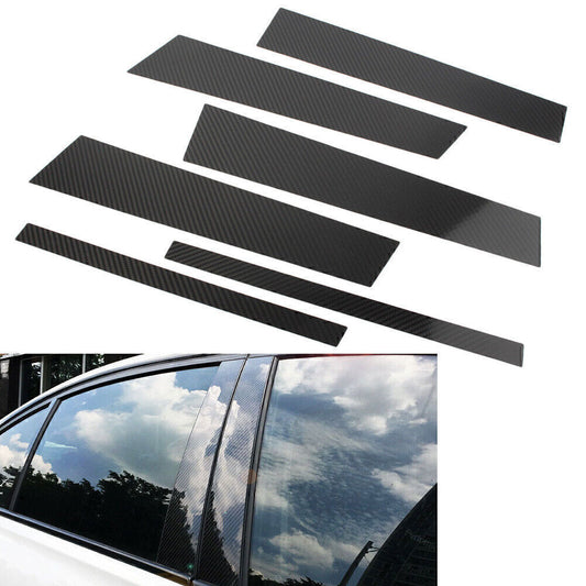 for Benz GLC 2015-18 Carbon Fiber Pillar Posts Door Window Molding Strip Trim 6P