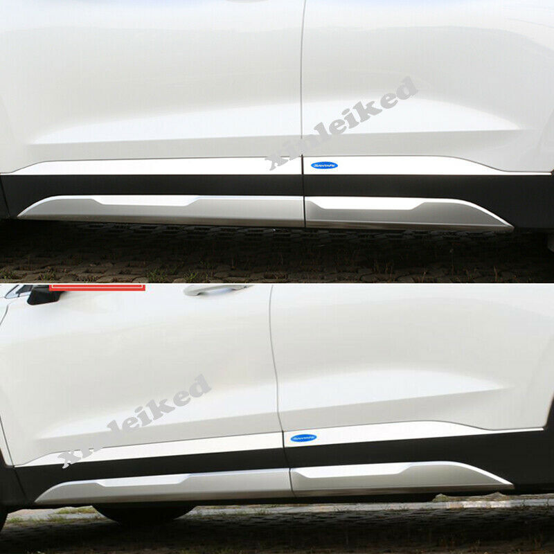 4P for Hyundai Santa Fe ix45 2019-2021 Silver Side Door Body Molding Cover Trim