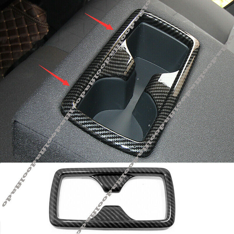 for Toyota Highlander 2020-22 Carbon fiber Rear Water Cup Panel Cover Frame Trim