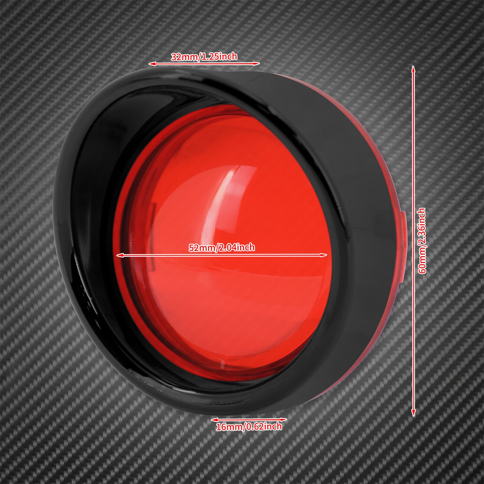 Black Visor Turn Signal Bezels Red Lens Cover Fit for Harley Sportster Touring