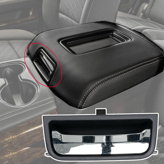 For Suburban for Sierra Replacement Car Chrome Center Console Latch Handle Plate Lid Q