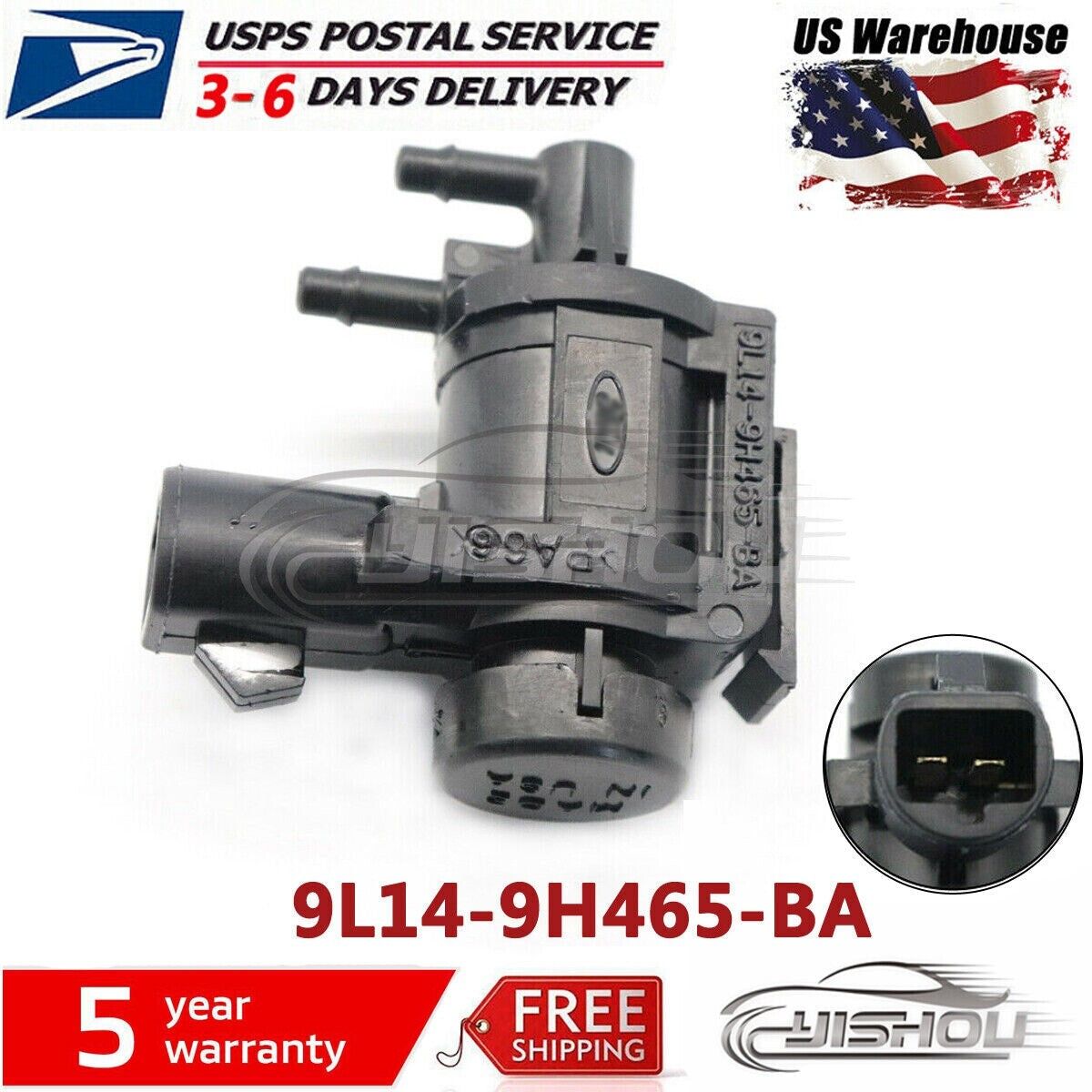New 9L14-9H465-BA Vacuum Solenoid Valve for Ford F-150 Expedition for Lincoln 5.4L