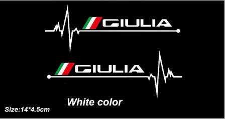 2-Pack White Rearview Mirror Sticker Badges for Alfa Romeo Giulia Accessories