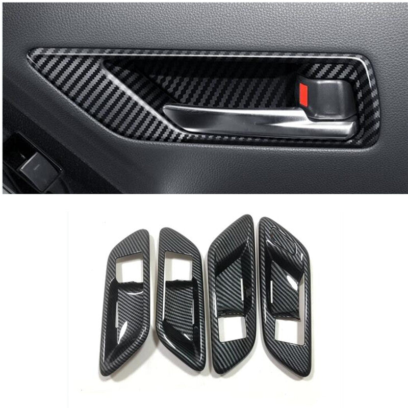 Carbon fiber interior door handle cup cover trim (4 pieces) suitable for 2023 for Toyota Crown