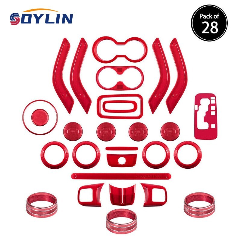 28pcs for Jeep for Wrangler JK JKU 11-18 Interior Accessories Decoration Cover Kit