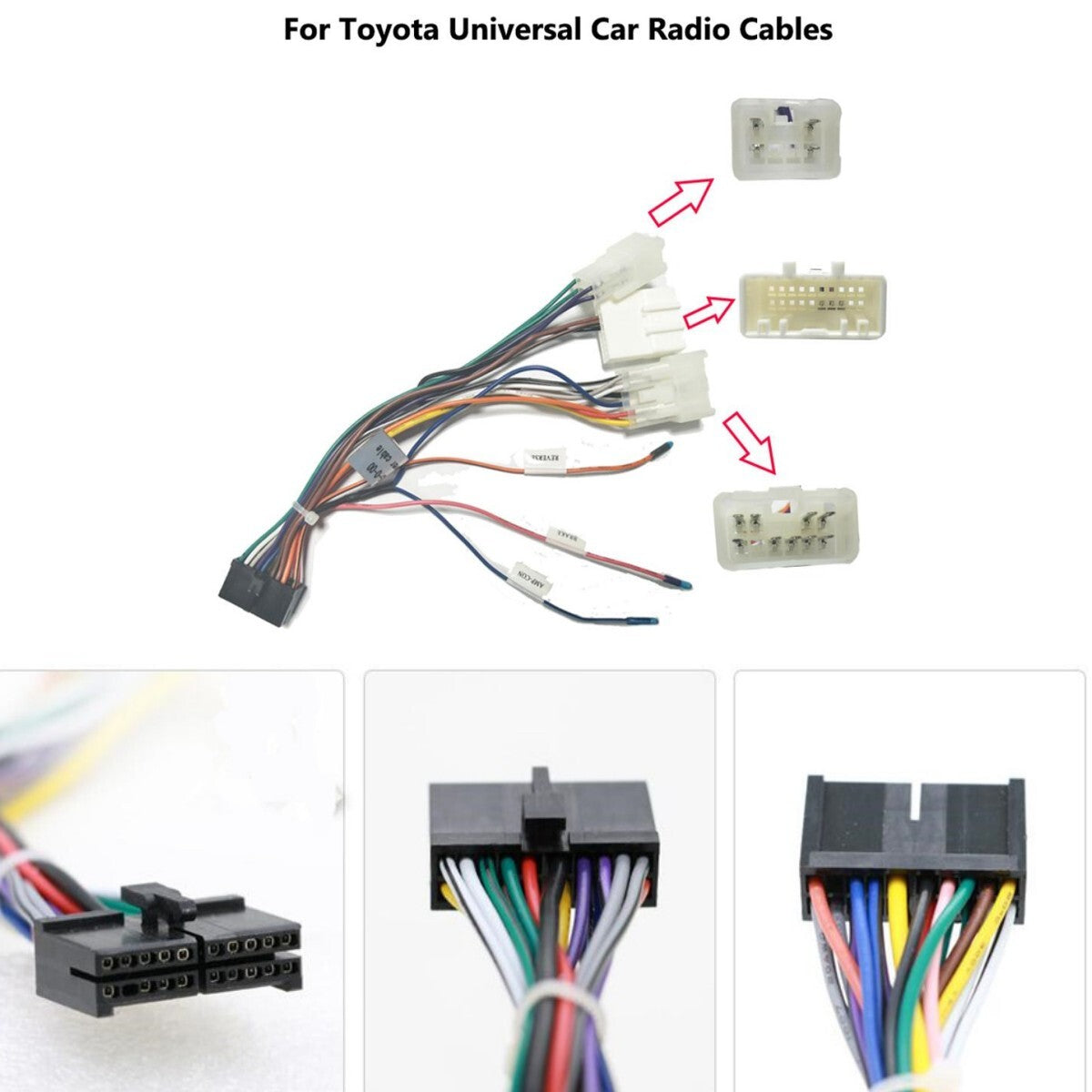 20 PIN Wiring Harness Connector for Toyota Stereo DVD Android Multimedia Player Q