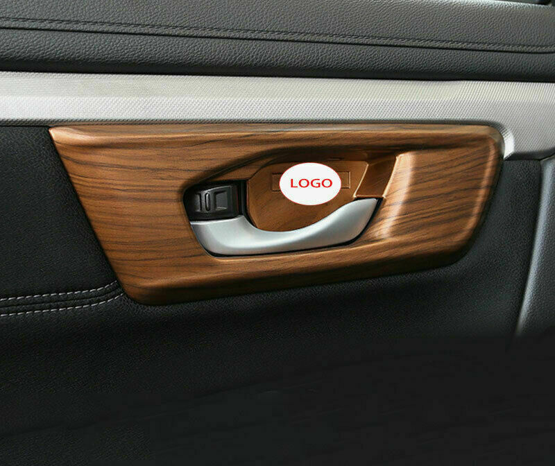 for Honda CR-V CRV 2017-2022 Interior Door Handle Cover Trim 4X Wood Grain Look