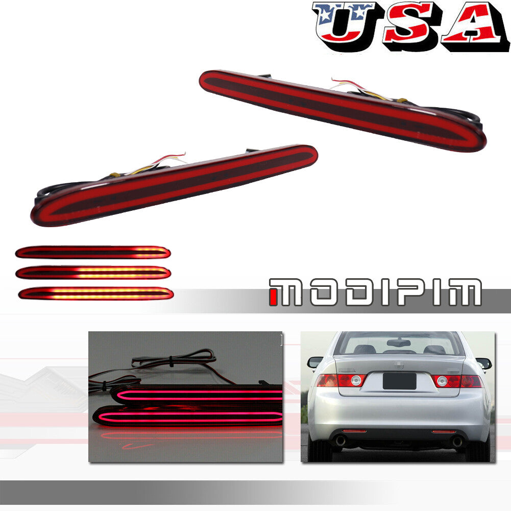Suitable for for Honda CR-V 2005 2006 Red rear bumper reflector LED tail brake signal light - v