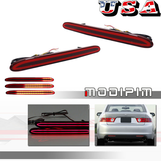Suitable for for Honda CR-V 2005 2006 Red rear bumper reflector LED tail brake signal light - v