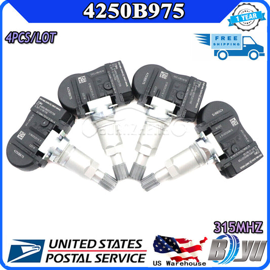 4-pack 4250B975 TPMS tire pressure sensors for Mitsubishi Lancer Outlander 315MH Q