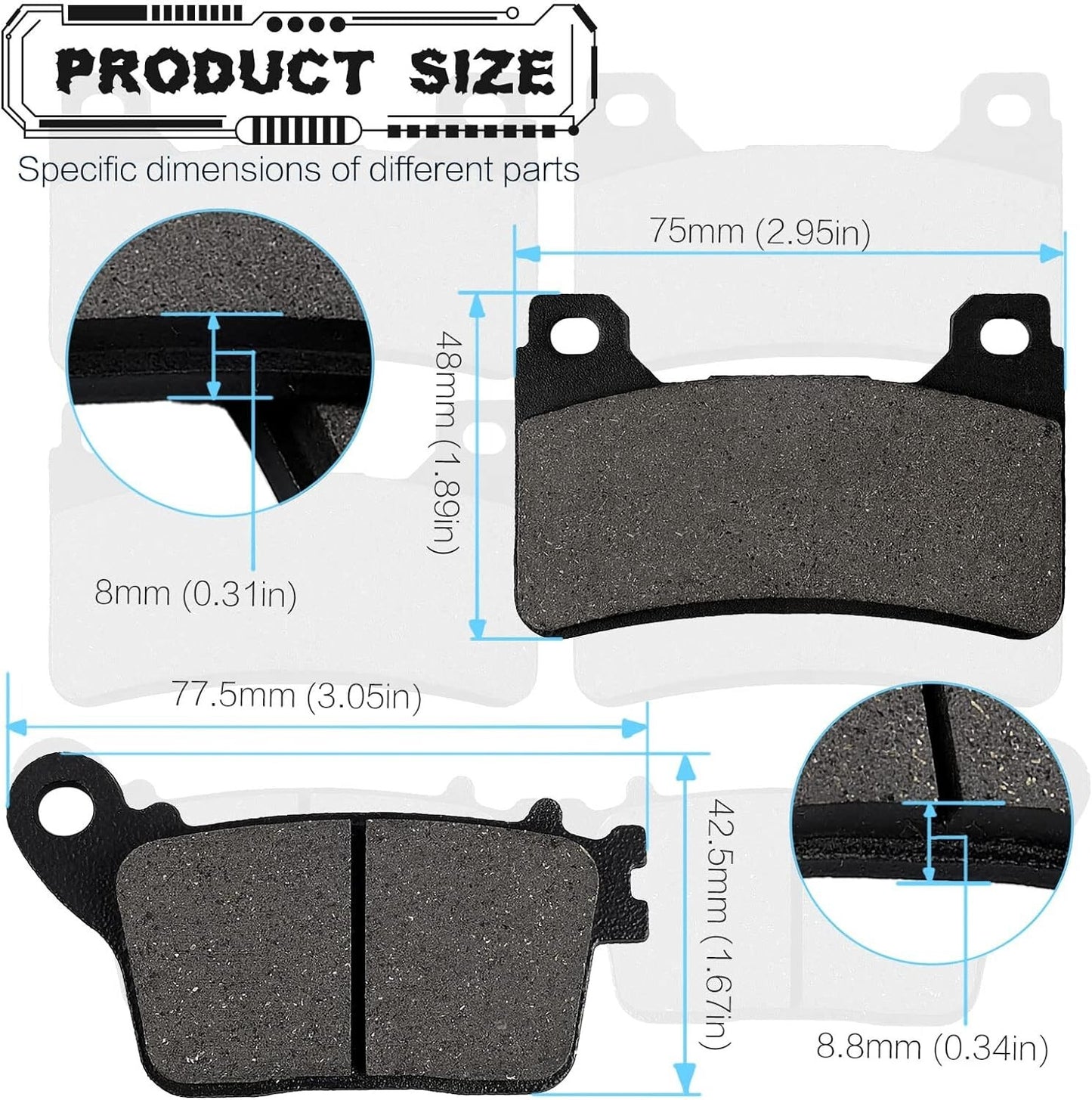 Brake Pads for Honda CBR600RR CBR 600 RR 600RR 2007-2017