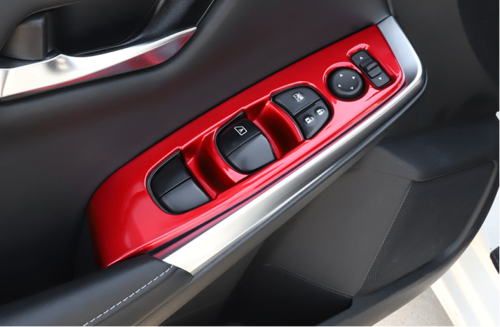 For 2020-22 for Nissan Sentra ABS Red Window Lift Panel Switch Button Cover Trim 4p