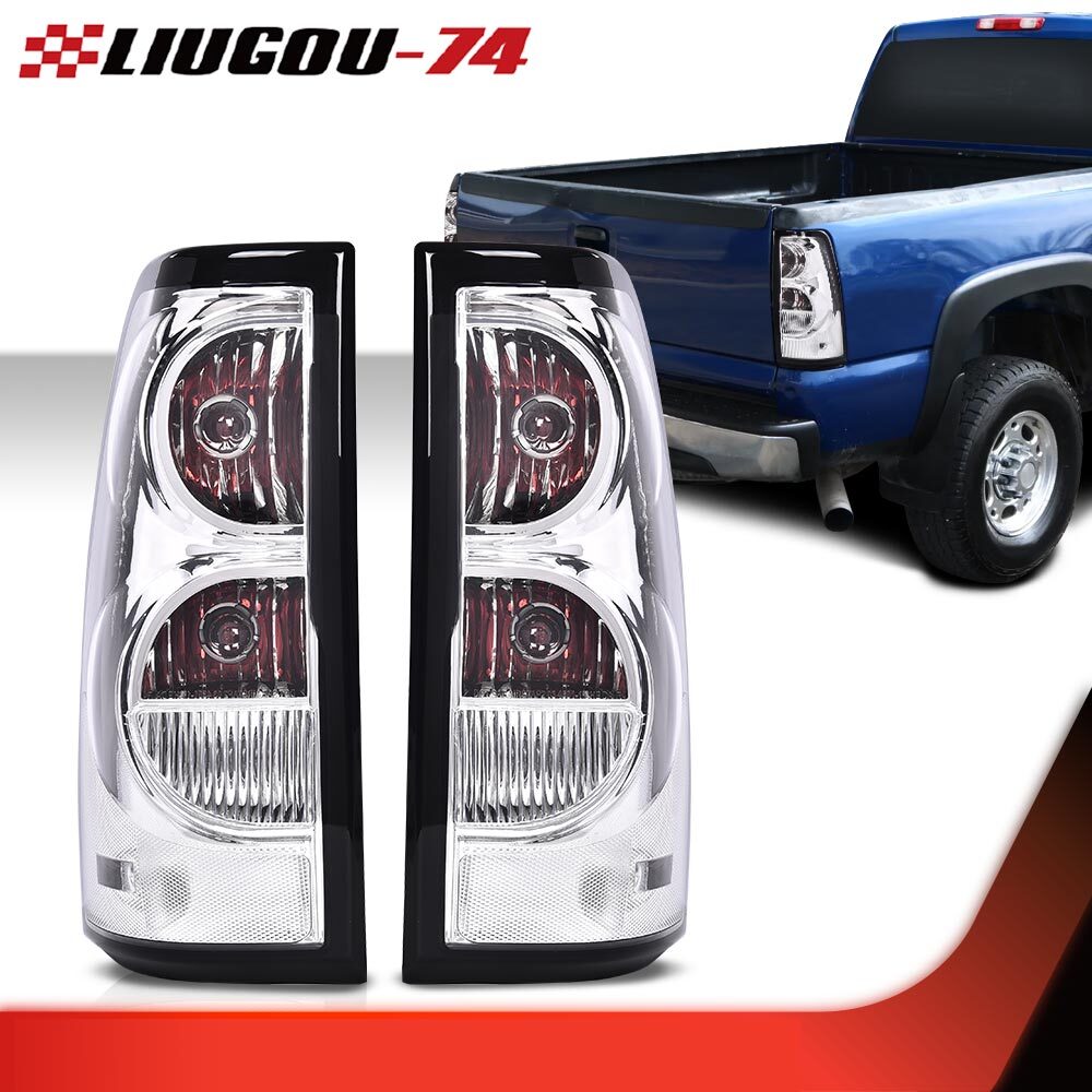 1 Piece Pickup Tail Light Red/Clear with Wiring Harness Fits 2003 - 2006 for Silver - v