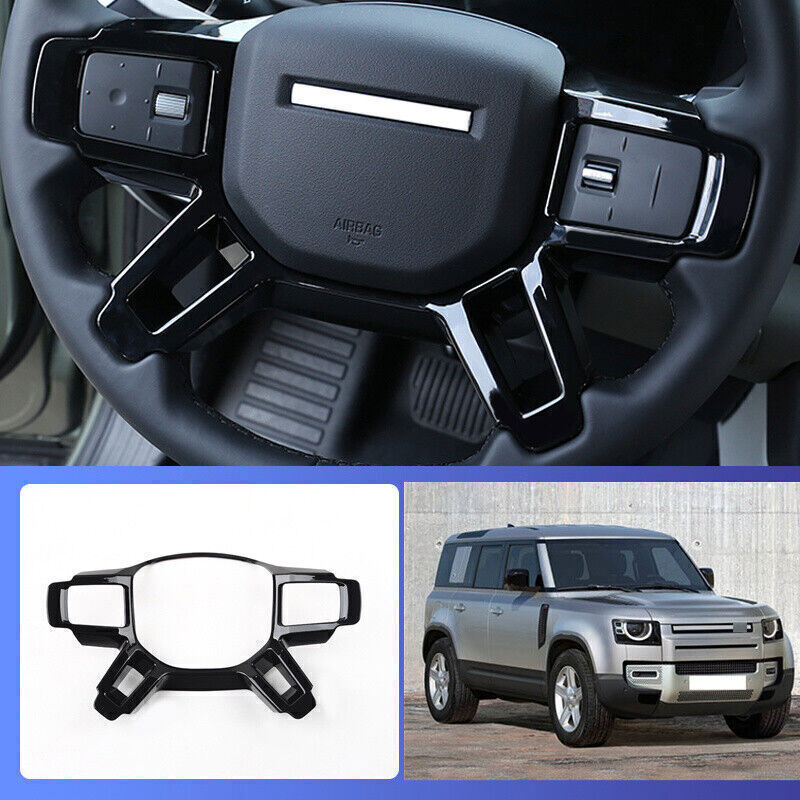 1P for Land Rover for Defender 20-25 Glossy Black Steering Wheel Control Frame Trim