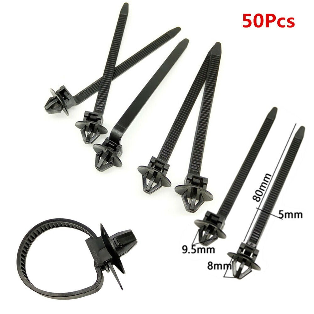 50x Nylon Car Cable Strap Push Mount Wire Tie Retainer Clip Clamp Universal New n