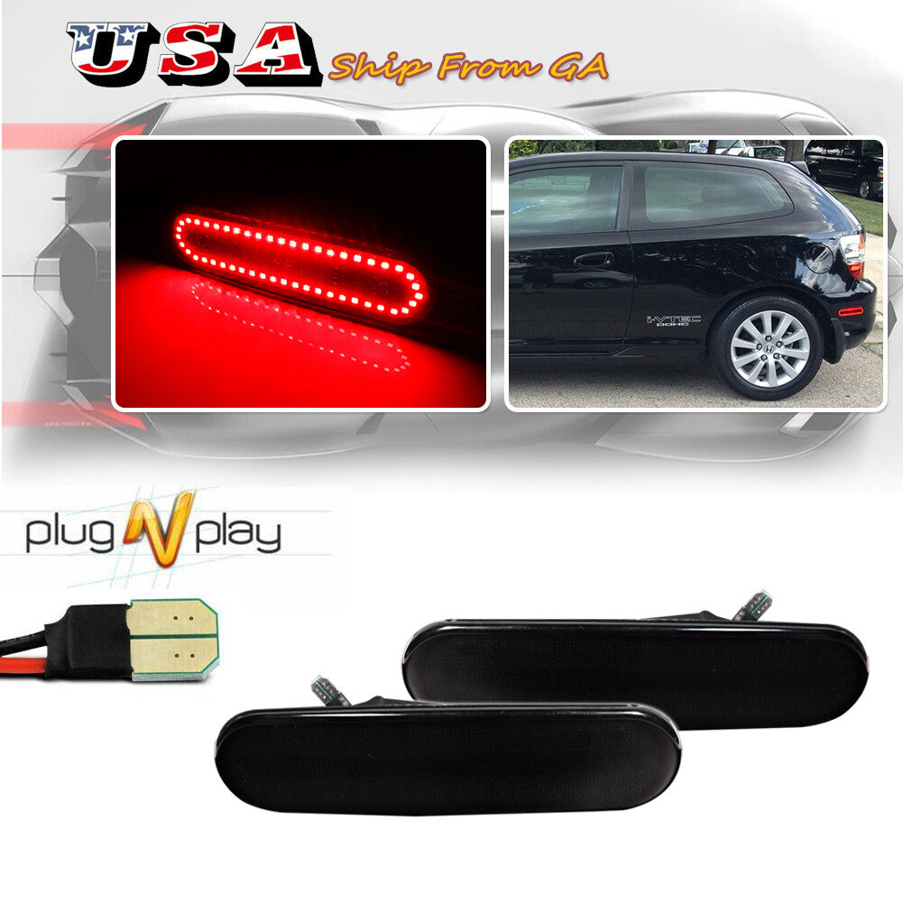Suitable for Honda for Civic Si EP3 3DR smoke red LED rear fender side marker light from 2002 to 2005- v
