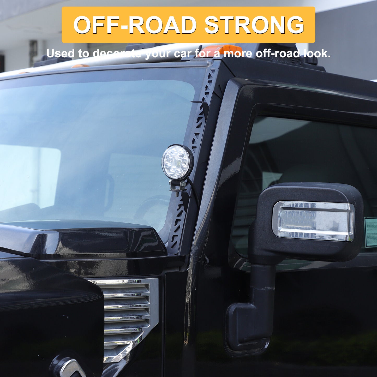 A-pillar light mounting bracket kit for Hummer H2 2003-09 carbon steel