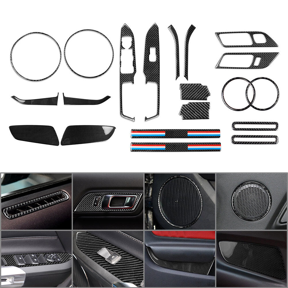 20Pcs Interior Door Panel Window Lift Switch Cover Trim for Ford for Mustang 2015+