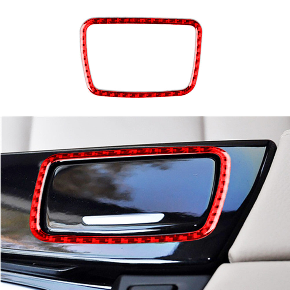 Red carbon fiber ashtray decorative trim for BMW 5 Series F10 2011-2017