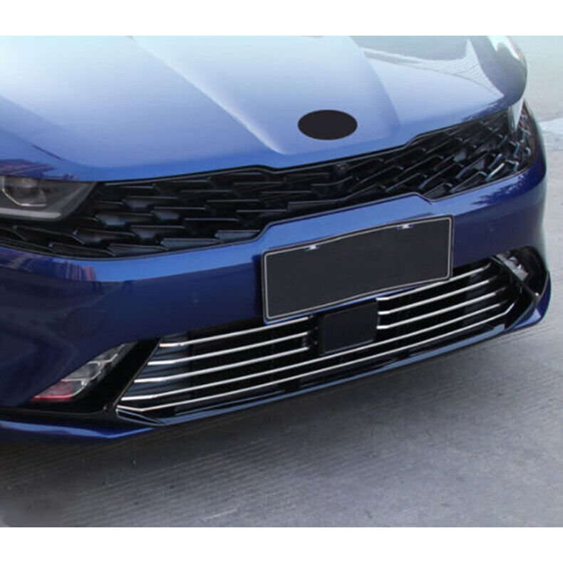 for Kia K5 21-23 Chrome Steel Front Lower Mesh Grille Grill Strip Cover Trim 8Pc