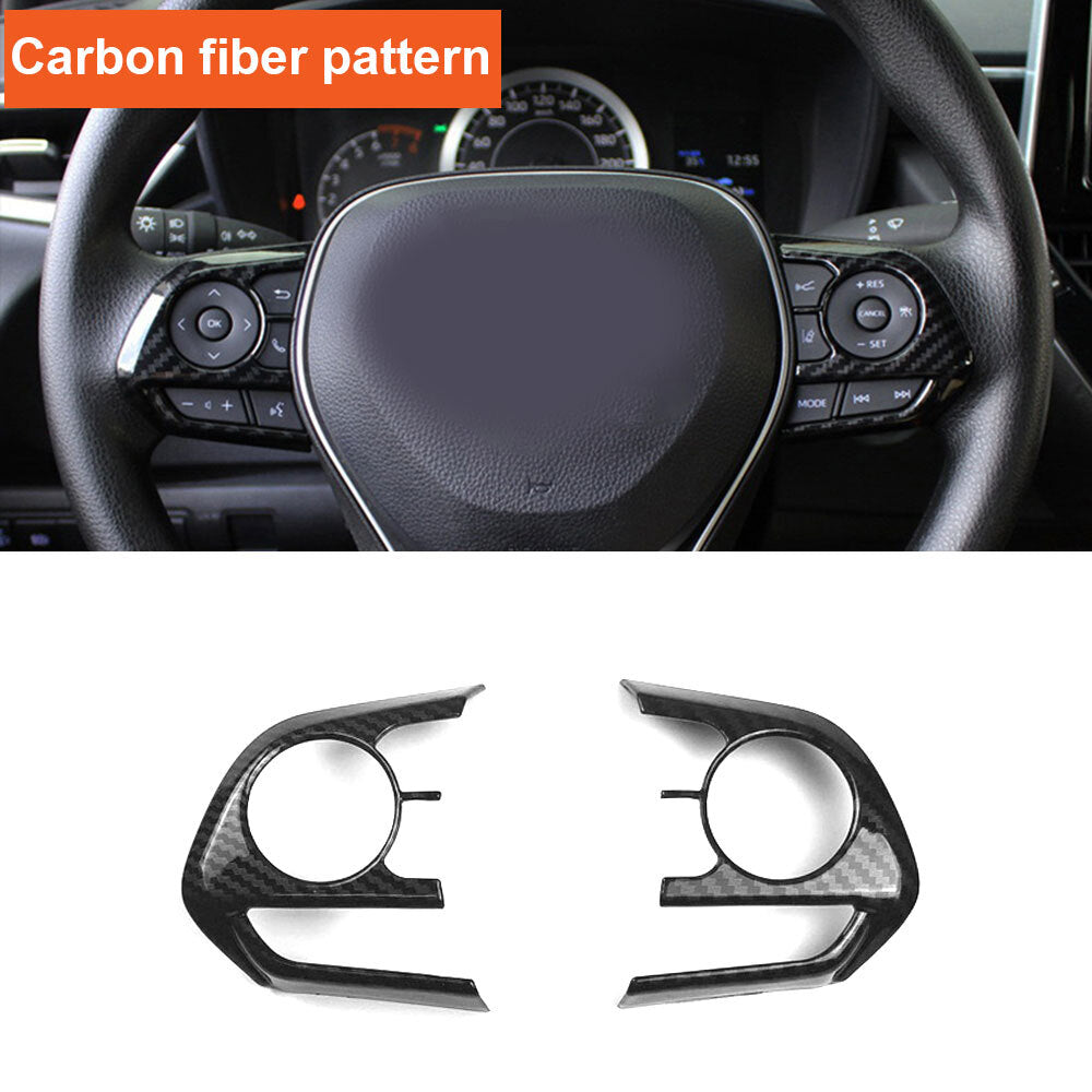 2-Piece Steering Wheel Button Cover Trim for Venza, RAV4, and for Corolla 2019-2023 n