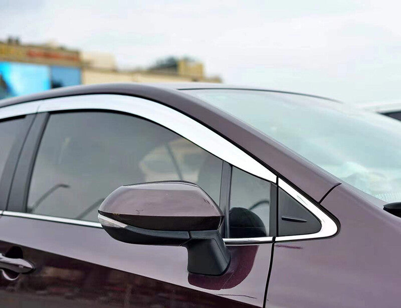 Chrome Window Visor Rain Guard Vent Deflector for Toyota for Corolla Sedan 2019-2022