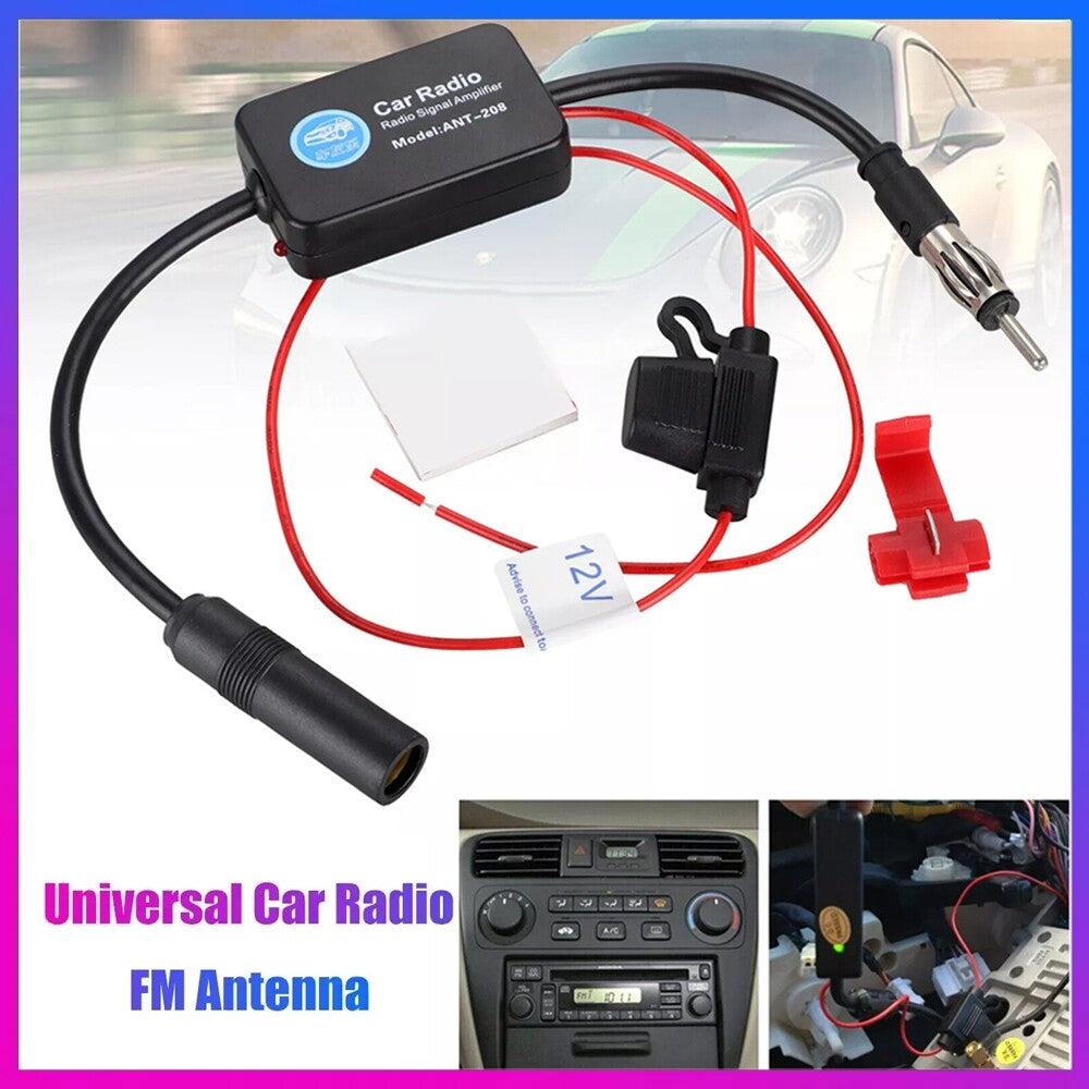 Vehicle-mounted stereo FM and AM radio signal antenna amplifier, automatic air amplifier booster Q