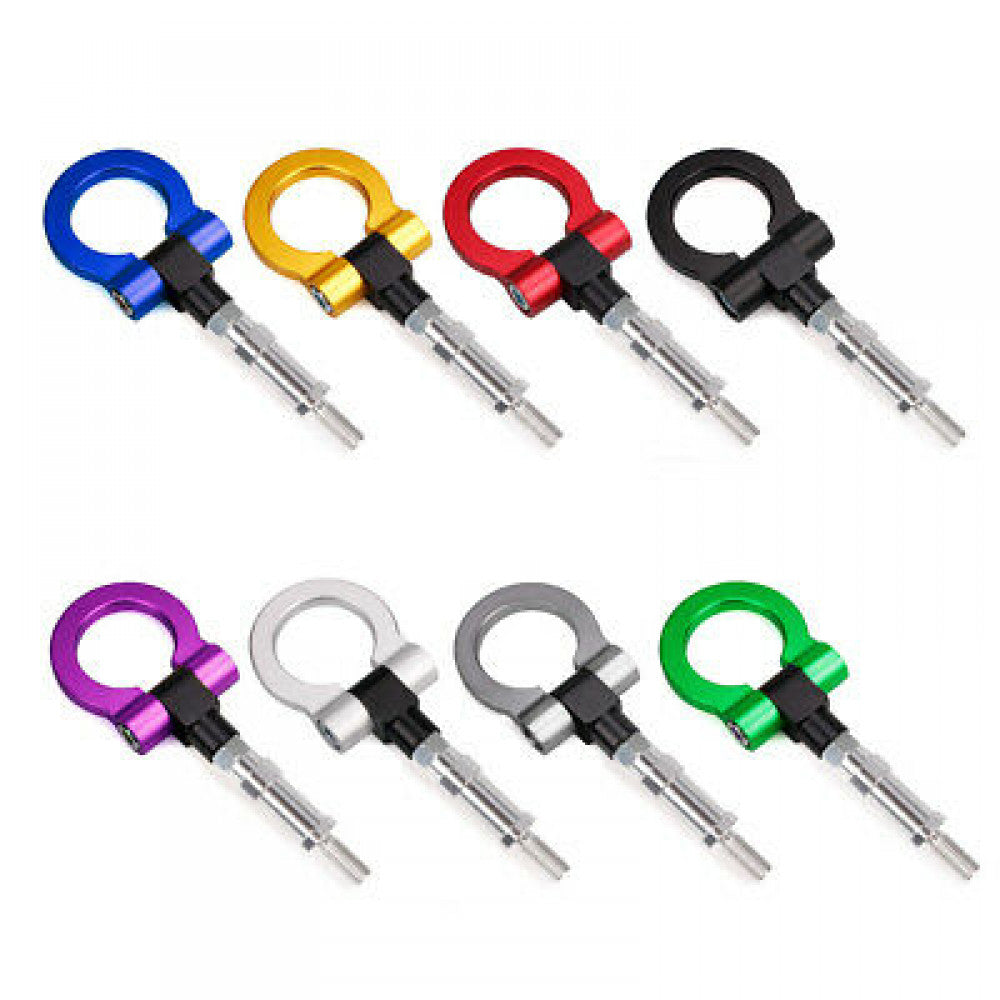 For FIT 2004 Car Billet Aluminum Screw-On Front Auto Tow HooK Ring Kit Q