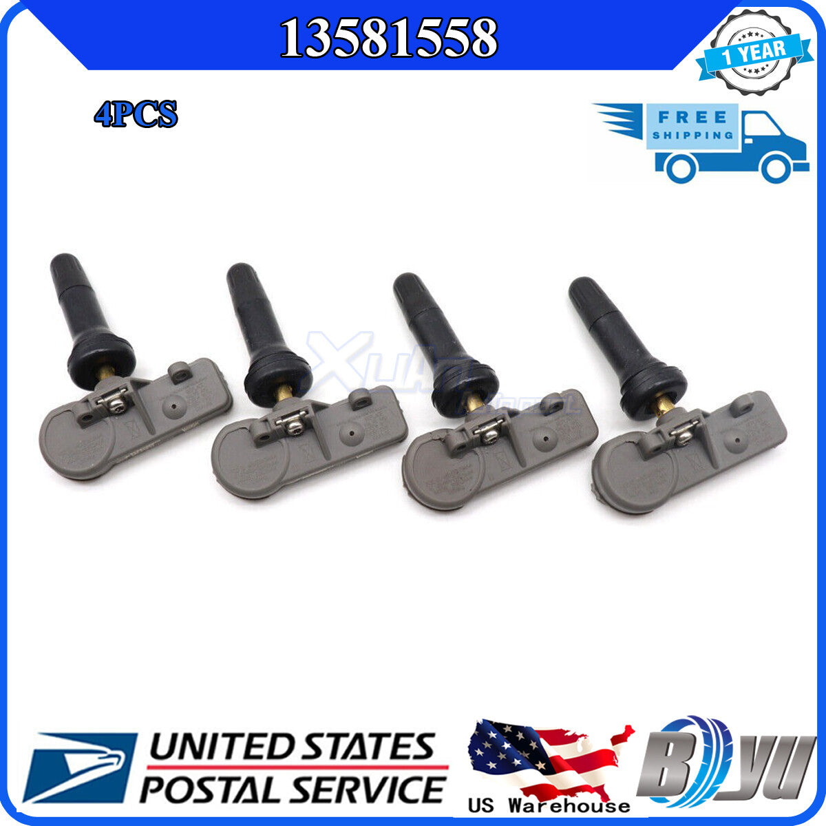 Brand new TPMS tire pressure sensor package (4 pieces, 13581558) suitable for Buick . v