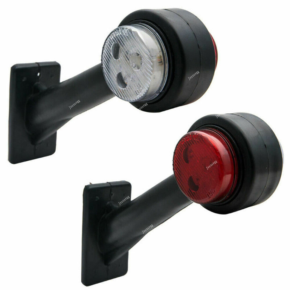 1Pair LED Side Outline Stalk Marker Lamp 12v White Red Trailer For Truck Caravan Q