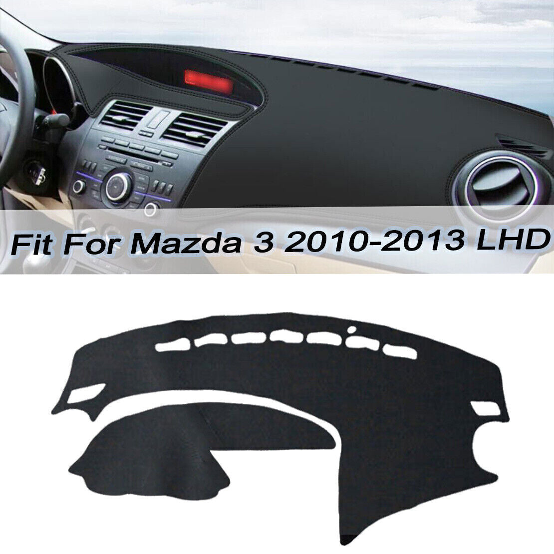 1X PU leather Dashboard Dash Mat Non-slip DashMat Shade Pad for Mazda 3 10-2013