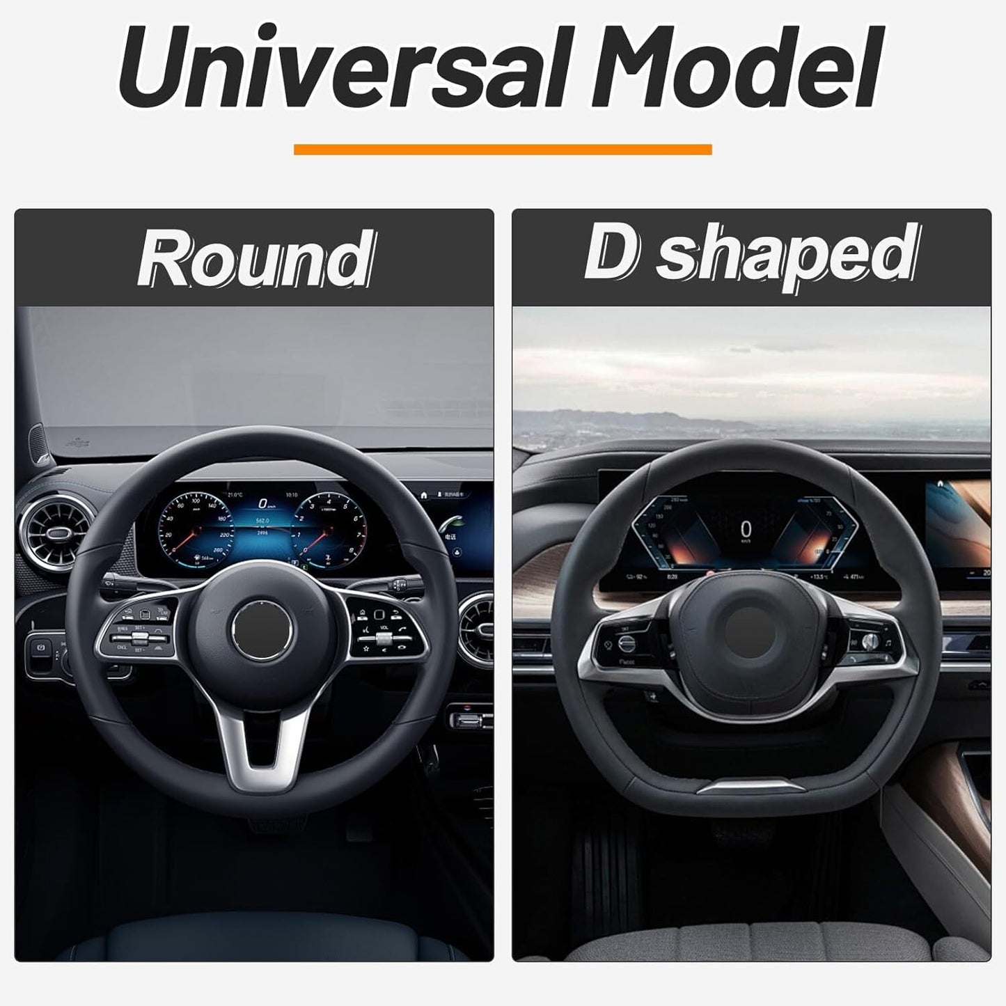Car Steering Wheel Cover Universal Standard Size 15 inch Black Microfiber Silk-